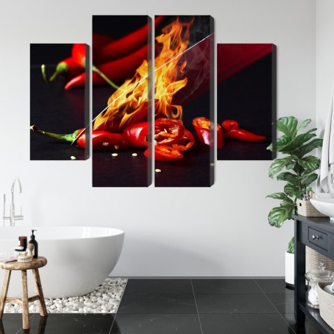 Obraz Wieloczęściowy Płonący Nóż