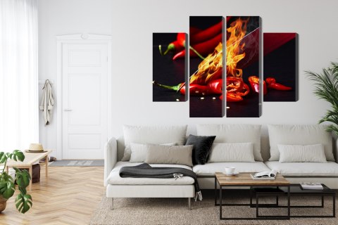 Obraz Wieloczęściowy Płonący Nóż