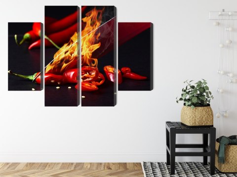 Obraz Wieloczęściowy Płonący Nóż
