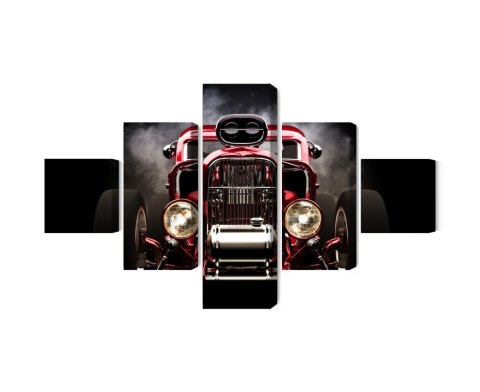 Obraz Wieloczęściowy Samochód Hot Rod Na Tle Dymu Obraz Wieloczęściowy Samochód Hot Rod Na Tle Dymu