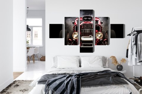 Obraz Wieloczęściowy Samochód Hot Rod Na Tle Dymu Obraz Wieloczęściowy Samochód Hot Rod Na Tle Dymu