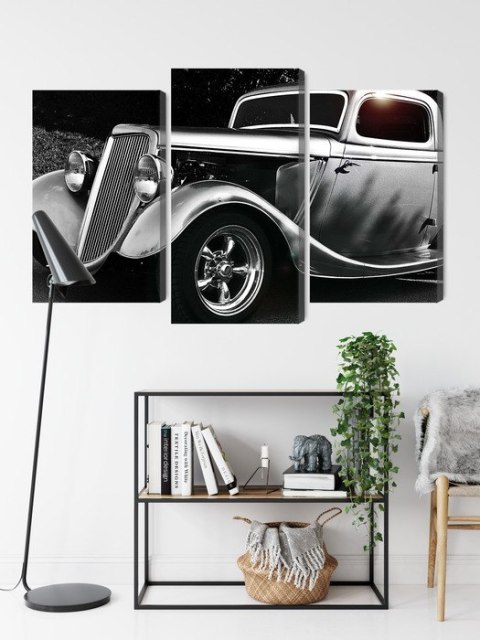 Obraz Wieloczęściowy Samochód Hot Rod W Stylu Vintage Obraz Wieloczęściowy Samochód Hot Rod W Stylu Vintage