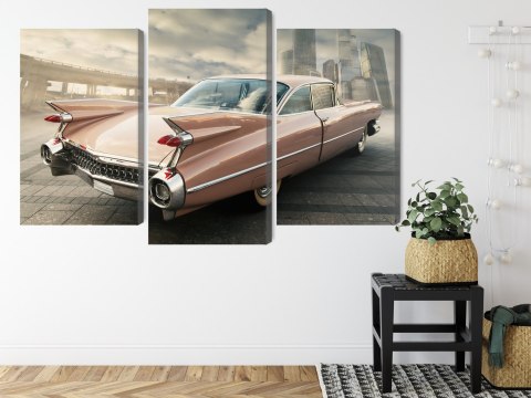Obraz Wieloczęściowy Samochód W Stylu Vintage W Centrum Miasta Obraz Wieloczęściowy Samochód W Stylu Vintage W Centrum Miasta