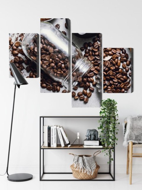 Obraz Wieloczęściowy Składniki Do Przygotowania Kawy