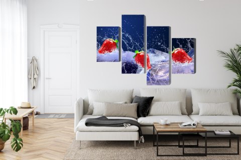 Obraz Wieloczęściowy Truskawki Na Lodzie