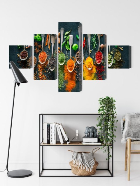 Obraz Wieloczęściowy Zioła I Przyprawy Na Łyżkach