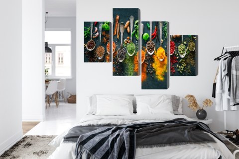 Obraz Wieloczęściowy Zioła I Przyprawy Na Łyżkach