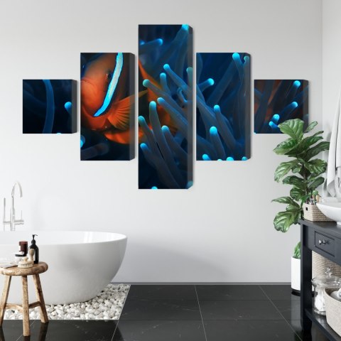 Obraz Wieloczęściowy Błazenek W Anemonie 3D Obraz Wieloczęściowy Błazenek W Anemonie 3D