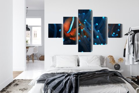 Obraz Wieloczęściowy Błazenek W Anemonie 3D Obraz Wieloczęściowy Błazenek W Anemonie 3D