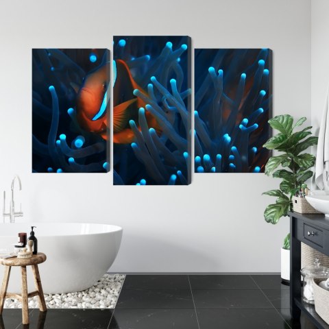 Obraz Wieloczęściowy Błazenek W Anemonie 3D Obraz Wieloczęściowy Błazenek W Anemonie 3D