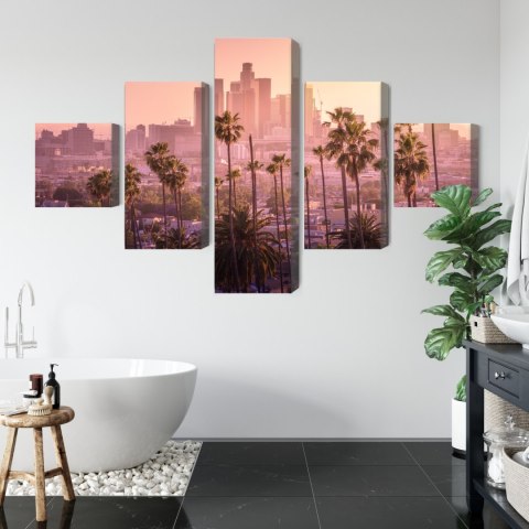 Obraz Wieloczęściowy Centrum Los Angeles O Zachodzie Słońca Obraz Wieloczęściowy Centrum Los Angeles O Zachodzie Słońca