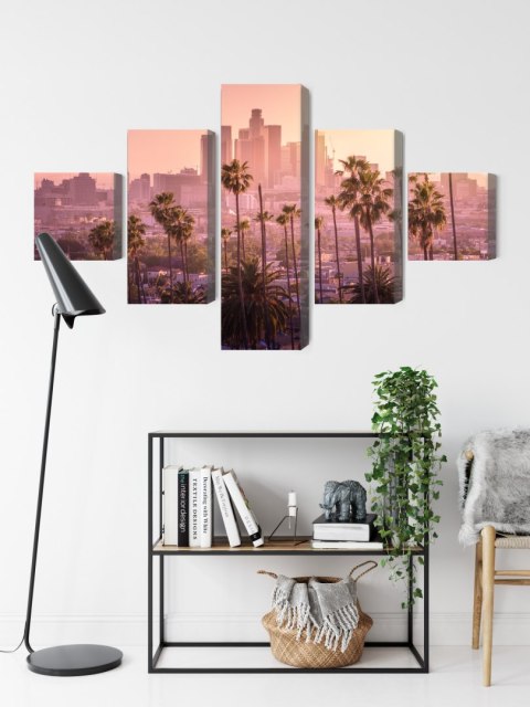Obraz Wieloczęściowy Centrum Los Angeles O Zachodzie Słońca Obraz Wieloczęściowy Centrum Los Angeles O Zachodzie Słońca