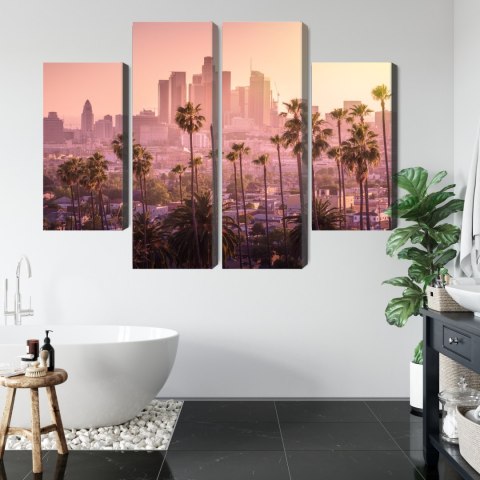 Obraz Wieloczęściowy Centrum Los Angeles O Zachodzie Słońca Obraz Wieloczęściowy Centrum Los Angeles O Zachodzie Słońca