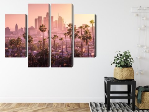 Obraz Wieloczęściowy Centrum Los Angeles O Zachodzie Słońca Obraz Wieloczęściowy Centrum Los Angeles O Zachodzie Słońca