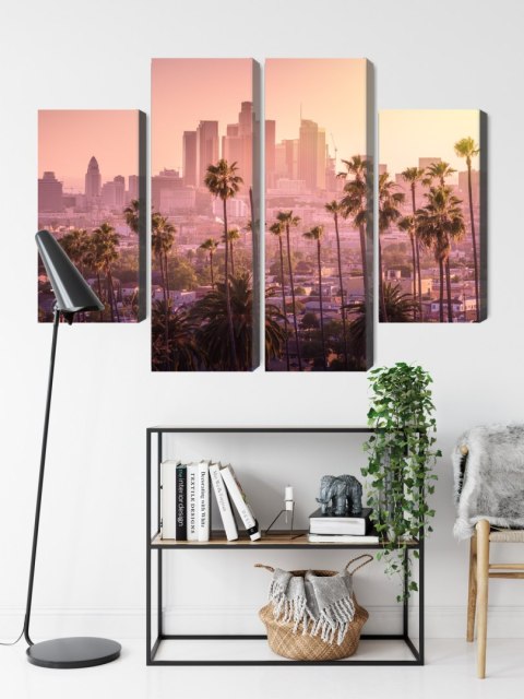 Obraz Wieloczęściowy Centrum Los Angeles O Zachodzie Słońca Obraz Wieloczęściowy Centrum Los Angeles O Zachodzie Słońca