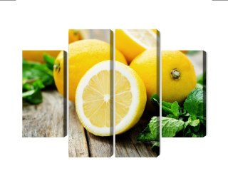 Obraz Wieloczęściowy Cytryna Z Miętą