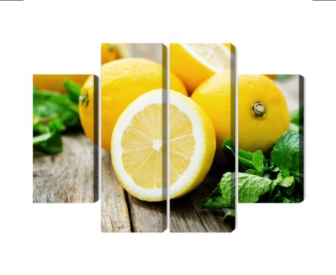 Obraz Wieloczęściowy Cytryna Z Miętą