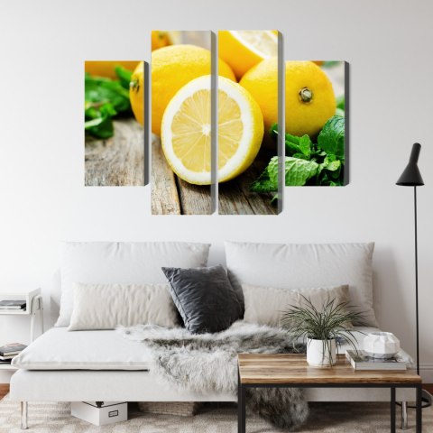Obraz Wieloczęściowy Cytryna Z Miętą