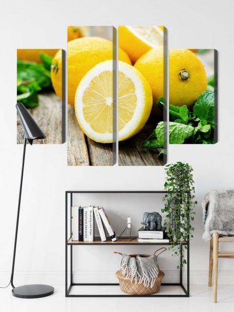 Obraz Wieloczęściowy Cytryna Z Miętą