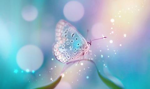 Obraz Wieloczęściowy Delikatny Motyl Na Źdźble Trawy W Skali Makro Obraz Wieloczęściowy Delikatny Motyl Na Źdźble Trawy W Skali Makro