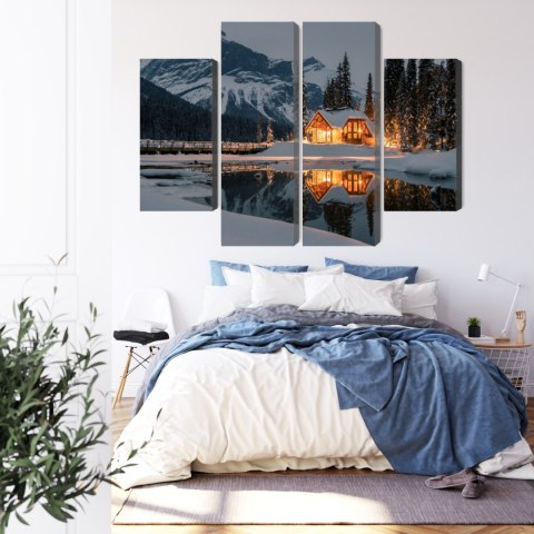 Obraz Wieloczęściowy Emerald Lake W Kanadzie Zimą Obraz Wieloczęściowy Emerald Lake W Kanadzie Zimą