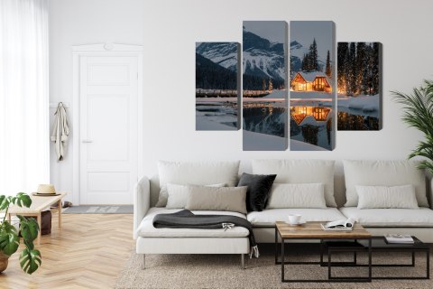Obraz Wieloczęściowy Emerald Lake W Kanadzie Zimą Obraz Wieloczęściowy Emerald Lake W Kanadzie Zimą