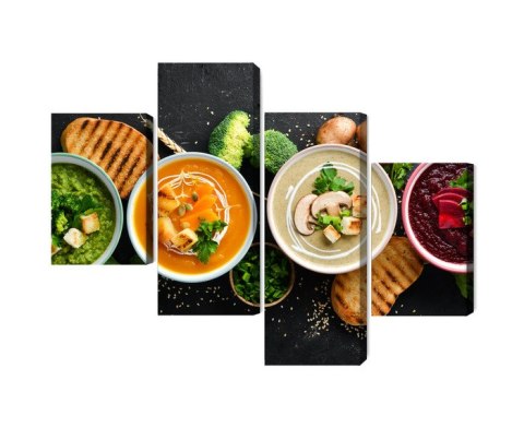 Obraz Wieloczęściowy Kremowe Zupy Warzywne