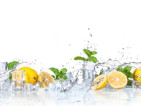 Obraz Wieloczęściowy Liście Mięty Z Cytrynami