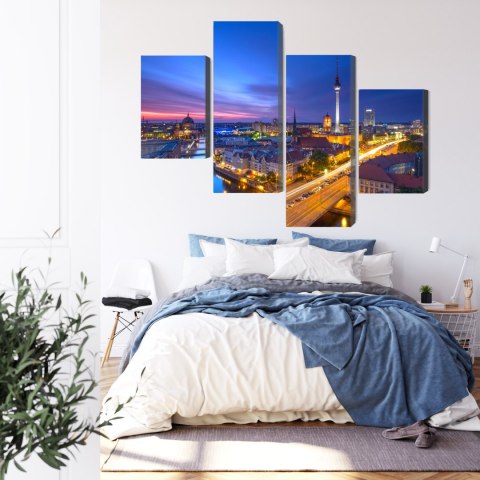 Obraz Wieloczęściowy Panorama Berlina O Zachodzie Słońca Obraz Wieloczęściowy Panorama Berlina O Zachodzie Słońca