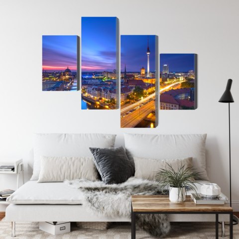 Obraz Wieloczęściowy Panorama Berlina O Zachodzie Słońca Obraz Wieloczęściowy Panorama Berlina O Zachodzie Słońca