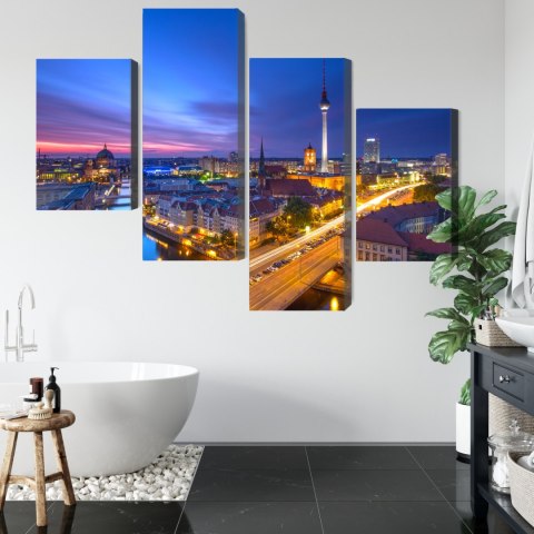 Obraz Wieloczęściowy Panorama Berlina O Zachodzie Słońca Obraz Wieloczęściowy Panorama Berlina O Zachodzie Słońca