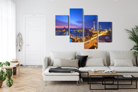 Obraz Wieloczęściowy Panorama Berlina O Zachodzie Słońca Obraz Wieloczęściowy Panorama Berlina O Zachodzie Słońca