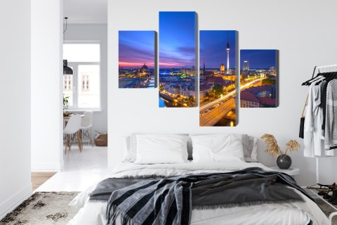 Obraz Wieloczęściowy Panorama Berlina O Zachodzie Słońca Obraz Wieloczęściowy Panorama Berlina O Zachodzie Słońca