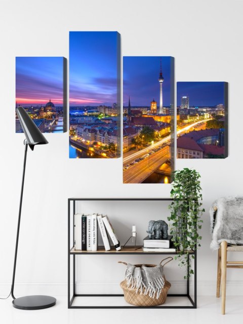 Obraz Wieloczęściowy Panorama Berlina O Zachodzie Słońca Obraz Wieloczęściowy Panorama Berlina O Zachodzie Słońca