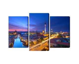 Obraz Wieloczęściowy Panorama Berlina O Zachodzie Słońca