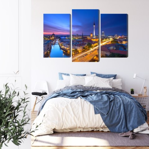 Obraz Wieloczęściowy Panorama Berlina O Zachodzie Słońca Obraz Wieloczęściowy Panorama Berlina O Zachodzie Słońca