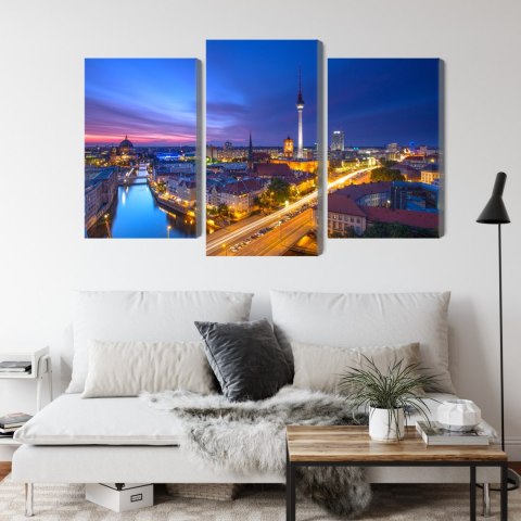 Obraz Wieloczęściowy Panorama Berlina O Zachodzie Słońca Obraz Wieloczęściowy Panorama Berlina O Zachodzie Słońca