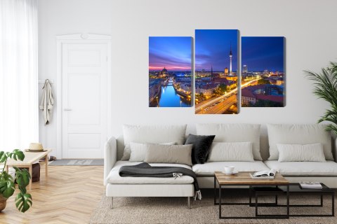 Obraz Wieloczęściowy Panorama Berlina O Zachodzie Słońca Obraz Wieloczęściowy Panorama Berlina O Zachodzie Słońca