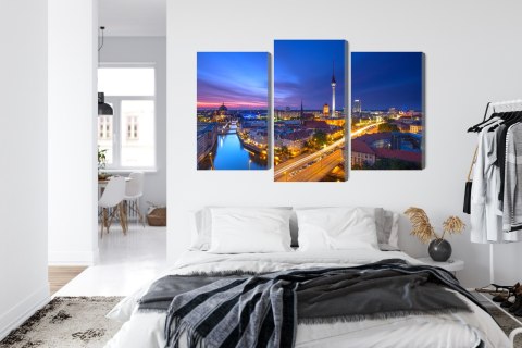 Obraz Wieloczęściowy Panorama Berlina O Zachodzie Słońca Obraz Wieloczęściowy Panorama Berlina O Zachodzie Słońca
