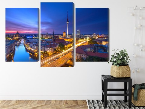 Obraz Wieloczęściowy Panorama Berlina O Zachodzie Słońca Obraz Wieloczęściowy Panorama Berlina O Zachodzie Słońca