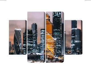 Obraz Wieloczęściowy Panorama Centrum Moskwy I Drapaczy Chmur