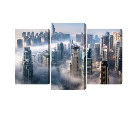 Obraz Wieloczęściowy Panorama Miasta Dubaj We Mgle Obraz Wieloczęściowy Panorama Miasta Dubaj We Mgle