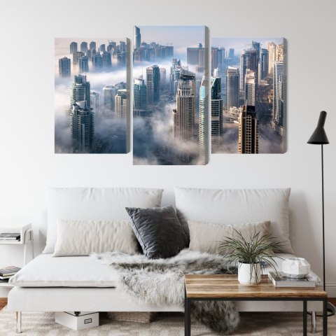 Obraz Wieloczęściowy Panorama Miasta Dubaj We Mgle Obraz Wieloczęściowy Panorama Miasta Dubaj We Mgle