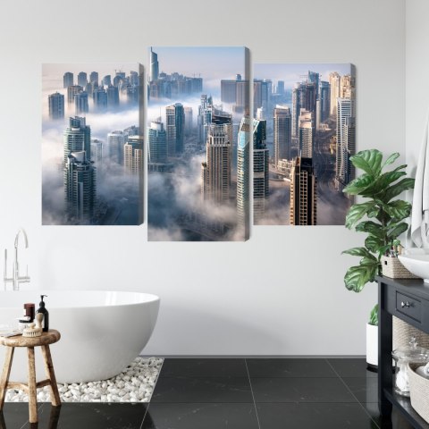Obraz Wieloczęściowy Panorama Miasta Dubaj We Mgle Obraz Wieloczęściowy Panorama Miasta Dubaj We Mgle