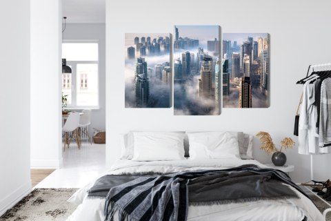 Obraz Wieloczęściowy Panorama Miasta Dubaj We Mgle Obraz Wieloczęściowy Panorama Miasta Dubaj We Mgle
