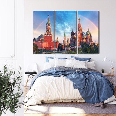 Obraz Wieloczęściowy Panorama Placu Czerwonego Z Kremlem I Soborem Wasyla Błogosławionego Obraz Wieloczęściowy Panorama Placu Czerwonego Z Kremlem I Soborem Wasyla Błogosławionego