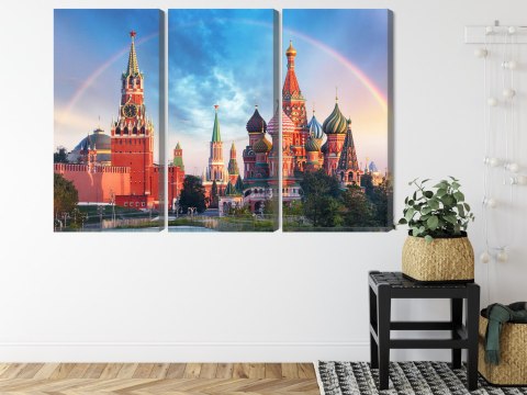 Obraz Wieloczęściowy Panorama Placu Czerwonego Z Kremlem I Soborem Wasyla Błogosławionego Obraz Wieloczęściowy Panorama Placu Czerwonego Z Kremlem I Soborem Wasyla Błogosławionego
