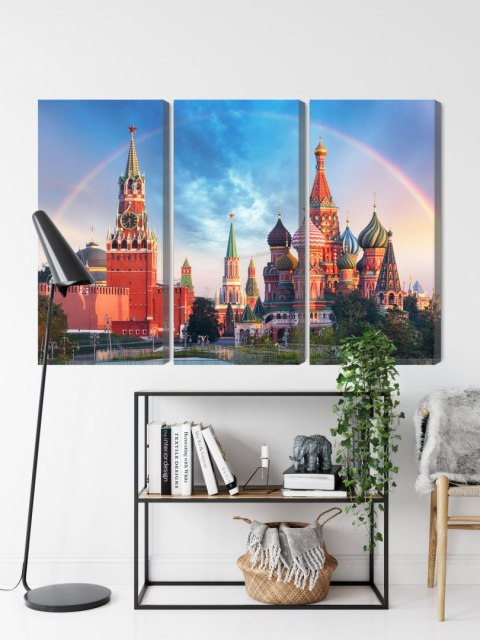 Obraz Wieloczęściowy Panorama Placu Czerwonego Z Kremlem I Soborem Wasyla Błogosławionego Obraz Wieloczęściowy Panorama Placu Czerwonego Z Kremlem I Soborem Wasyla Błogosławionego
