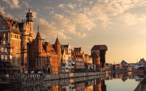Obraz Wieloczęściowy Port Gdańsk O Zachodzie Słońca Obraz Wieloczęściowy Port Gdańsk O Zachodzie Słońca
