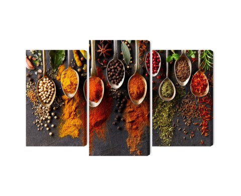 Obraz Wieloczęściowy Przyprawy Na Czarnym Tle